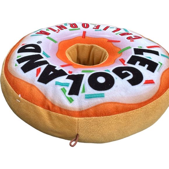 Lego Land California Large Plush Donut Orange Sprinkle Stuffed Toy Souvenir 15" - Picture 2 of 10